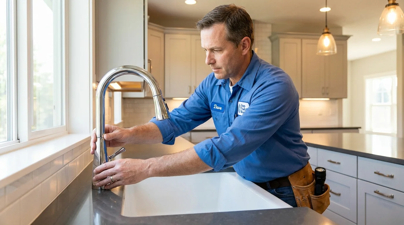 Kitchen faucet installation by Johns Plumbing LLC in Kapaau